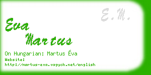 eva martus business card